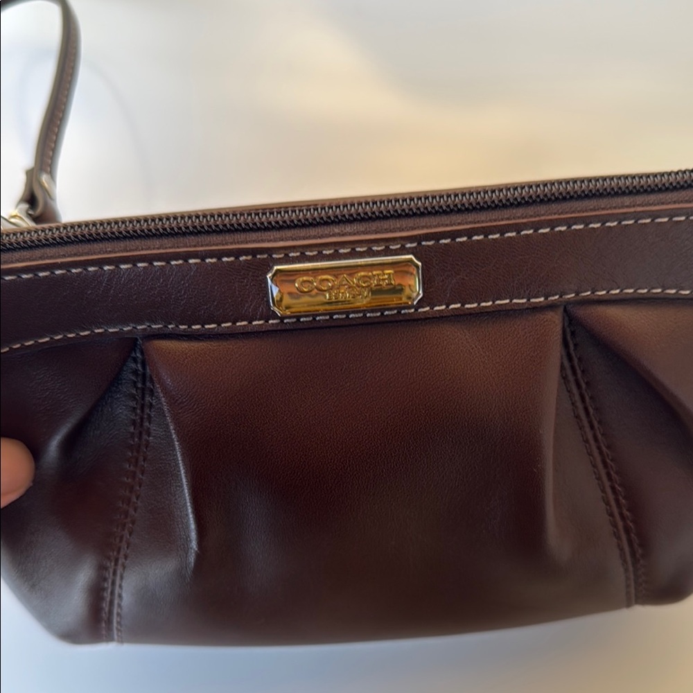 Coach Leather Wristlet  Brown - Picture 2 of 9